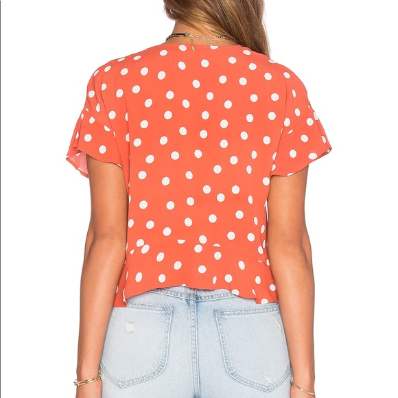 SOLD Tularosa Winnie Blouse Orange Polka Dot - Picture 5 of 5